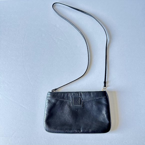VTG Anne Klein For Calderon Handbag Women Black Bag Crossbody Shoulder Clutch - Picture 1 of 10
